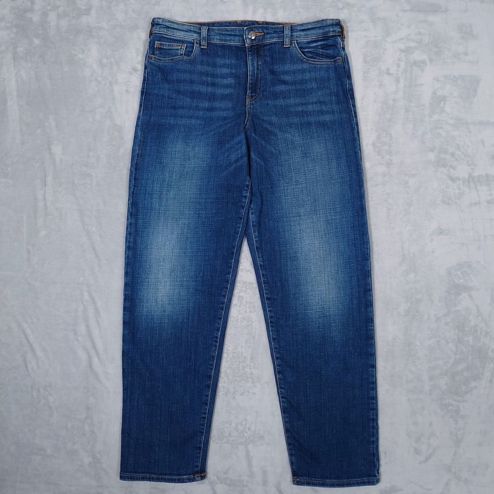 Emporio Armani Jeans Womens 28 (32x29) Blue High Rise Tapered Fit African Cotton